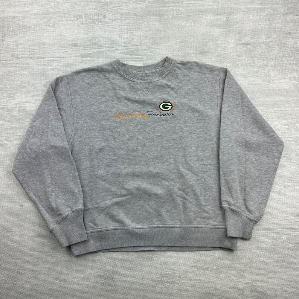 Vintage 90s Reebok Green Bay Packers Sweatshirt Size Medium Gray NFL Football